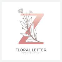logotipo floral de la letra z adecuado para la belleza cosmética y otros. vector