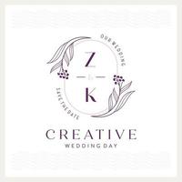 Elegant and eye-catching Z and K monogram wedding logo vector
