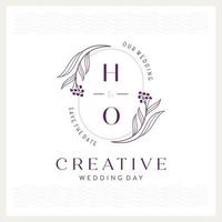 Elegant and eye-catching H and O monogram wedding logo vector