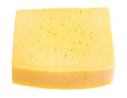 piece of yellow semi-hard cheese isolated photo