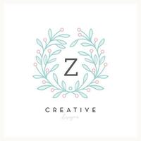 logotipo floral de lujo letra z para negocios de cosmética de belleza, invitación de boda, boutique y otra empresa vector