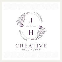 Elegant and eye-catching j and H monogram wedding logo vector