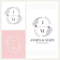 Elegant and eye-catching j and M monogram wedding logo vector