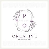 Elegant and eye-catching P and O monogram wedding logo vector