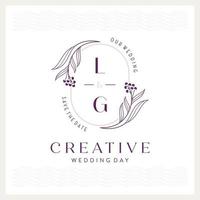Elegant and eye-catching L and G monogram wedding logo vector