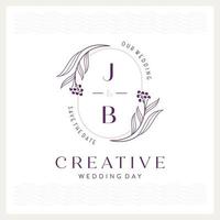 Elegant and eye-catching j and B monogram wedding logo vector