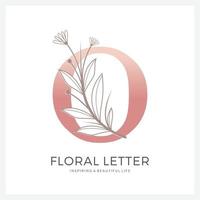 letra o logotipo floral adecuado para la belleza cosmética y otros. vector