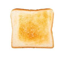 top view of slice of toasted bread isolated photo