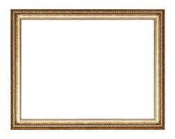 empty golden carved wooden picture frame photo