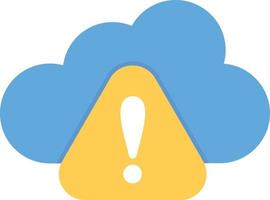 Warning Cloud Computing Flat Icon vector