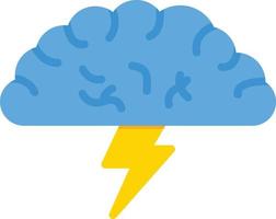 icono plano de lluvia de ideas vector