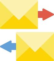intercambio de correos icono plano vector