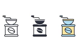 Coffee grinder icons  symbol vector elements for infographic web