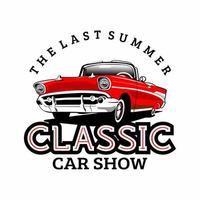 classic car show party logo design icon vector