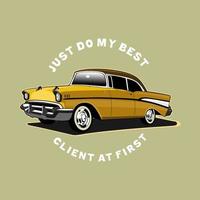 classic car retro vintage illustration design vector