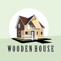 wooden house illustrasion designs vector