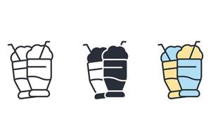 Milkshake icons  symbol vector elements for infographic web