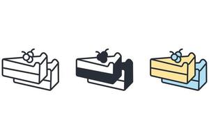 Cake icons  symbol vector elements for infographic web