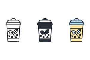 iconos de vasos de papel símbolo elementos vectoriales para web infográfico vector