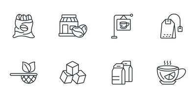 tea coffee shop icons set . tea coffee shop pack symbol vector elements for infographic web