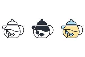 Teapot icons  symbol vector elements for infographic web