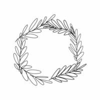 Round frame made of twigs and leaves vector