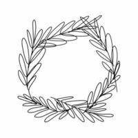 Round frame made of twigs and leaves vector