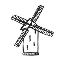 Windmill, Bakery shop emblem. vector