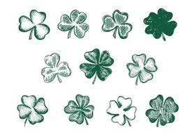 Clover set. Patrick day. Hand drawn illustration. vector