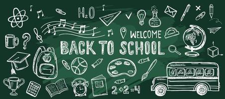 Back to school. Hand drawn illustration. vector