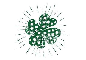 Patrick day. Clover, hand drawn illustration. vector