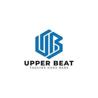 Abstract initial letter UB or BU logo in blue color isolated in white background applied for e-commerce app logo also suitable for the brands or companies have initial name BU or UB. vector