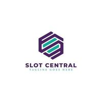 logotipo de letra inicial abstracta sc o cs en color verde-violeta aislado en fondo blanco solicitado para el logotipo de la empresa de la agencia de marketing también adecuado para las marcas o empresas que tienen el nombre inicial cs o sc. vector