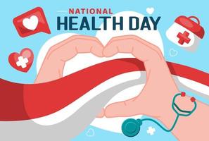 Flat National Health Day of Indonesia vector