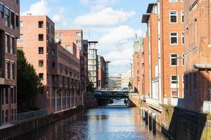 canal and Pulverturmsbrucke bridge in Hamburg photo