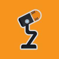 Microphone icon. Icon related to electronic, technology. Flat icon style. Suitable for stickers and prints. Simple design editable vector