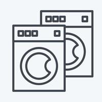 Icon Washing Machines. related to Laundry symbol. line style. simple design editable. simple illustration, good for prints vector