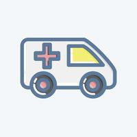 Icon Ambulance. suitable for Automotive symbol. doodle style. simple design editable. design template vector. simple illustration vector