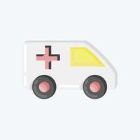 ambulancia de icono. adecuado para el símbolo automotriz. estilo plano diseño simple editable. vector de plantilla de diseño. ilustración sencilla