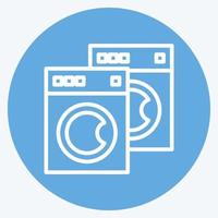 lavadoras de iconos. relacionado con el símbolo de lavandería. estilo de ojos azules. diseño simple editable. ilustración simple, buena para impresiones vector