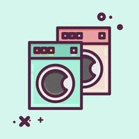 Icon Washing Machines. related to Laundry symbol. MBE style. simple design editable. simple illustration, good for prints vector