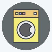 icono de lavadora. relacionado con el símbolo de lavandería. estilo compañero de color. diseño simple editable. ilustración simple, buena para impresiones vector