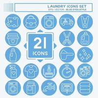 Icon Set Laundry. related to Laundry symbol. blue eyes style. simple design editable. simple illustration, good for prints vector