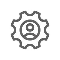 User icon with setting symbol. perfect for web design or user interface applications. Simple vector illustration.