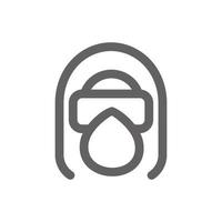 hazmat mask icon. Perfect for web design or healthcare applications. Simple vector illustration.