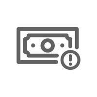 problem money icon. Perfect for web design or payment applications. Simple vector illustration.