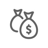 icono de saco de dinero. perfecto para diseño web o aplicaciones de pago. ilustración vectorial sencilla. vector