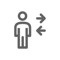 User icon with arrow symbol. perfect for web design or user interface applications. Simple vector illustration.