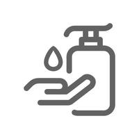 use a hand sanitizer icon. Perfect for web design or healthcare applications. Simple vector illustration.