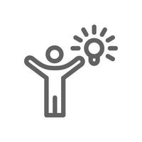 businessman with light bulb as a symbol of ideas icon. Perfect for web design or business applications. Simple vector illustration.